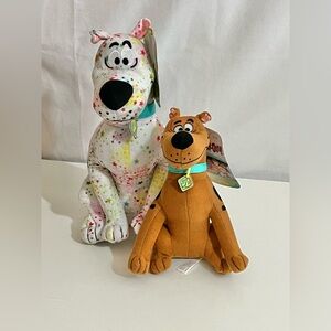 Qty 2 - Scooby-Doo Stuffed Plush Dog Puppy Animal Toy Figures with Tags
